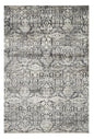 3' X 5' Gray And Ivory Floral Medallion Area Rug