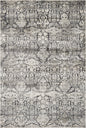 3' X 5' Gray And Ivory Floral Medallion Area Rug