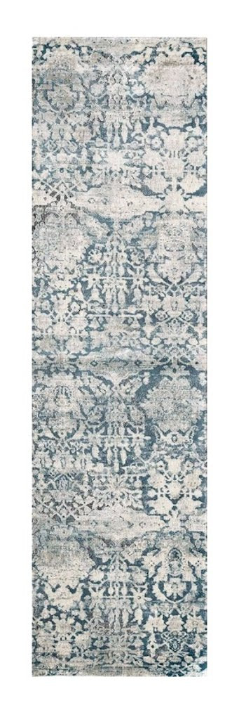 3' X 5' Teal And Ivory Floral Area Rug