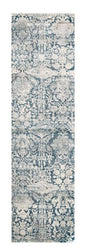 3' X 5' Teal And Ivory Floral Area Rug