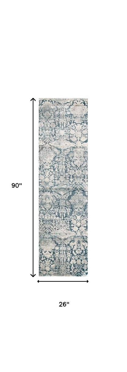 8' X 8' Teal Runner Rug