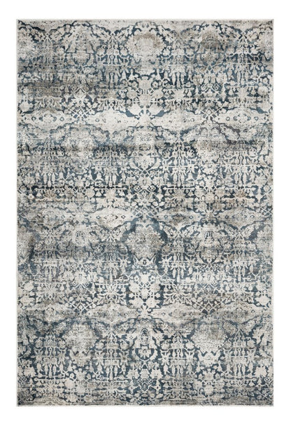 3' X 5' Teal And Ivory Floral Area Rug