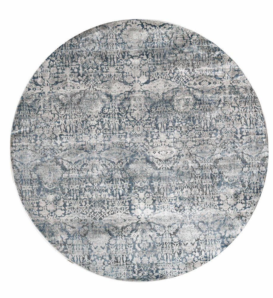 3' X 5' Teal And Ivory Floral Area Rug