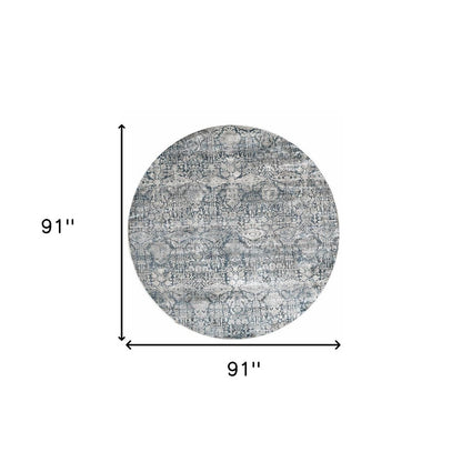 3' X 5' Teal And Ivory Floral Area Rug