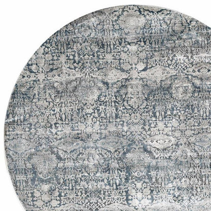 3' X 5' Teal And Ivory Floral Area Rug