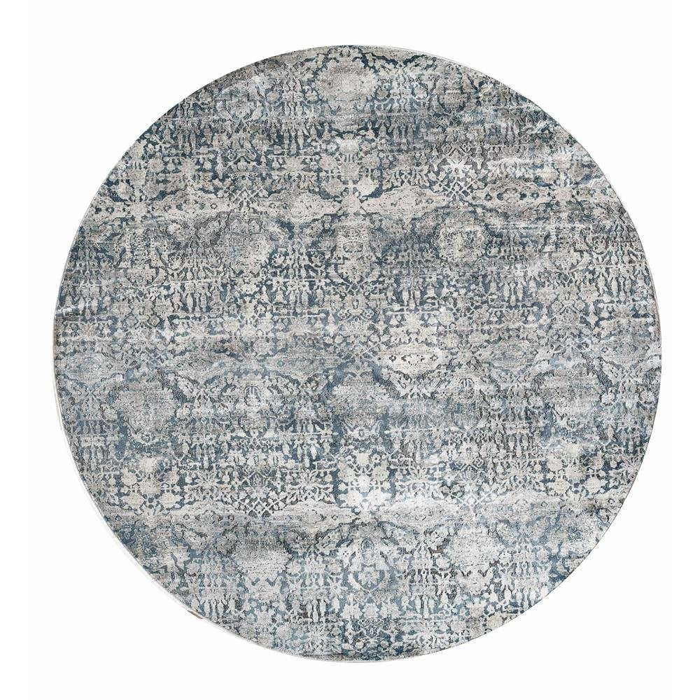 3' X 5' Teal And Ivory Floral Area Rug