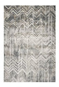9' X 13' Dark Gray And Ivory Chevron Area Rug