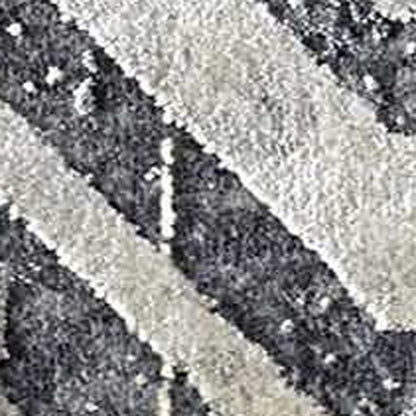 8' Grey Machine Woven Distressed Chevron Indoor Runner Rug