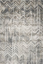 9' X 13' Dark Gray And Ivory Chevron Area Rug