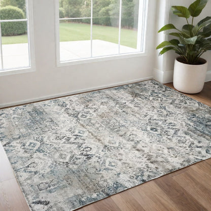 3' X 5' Teal Area Rug