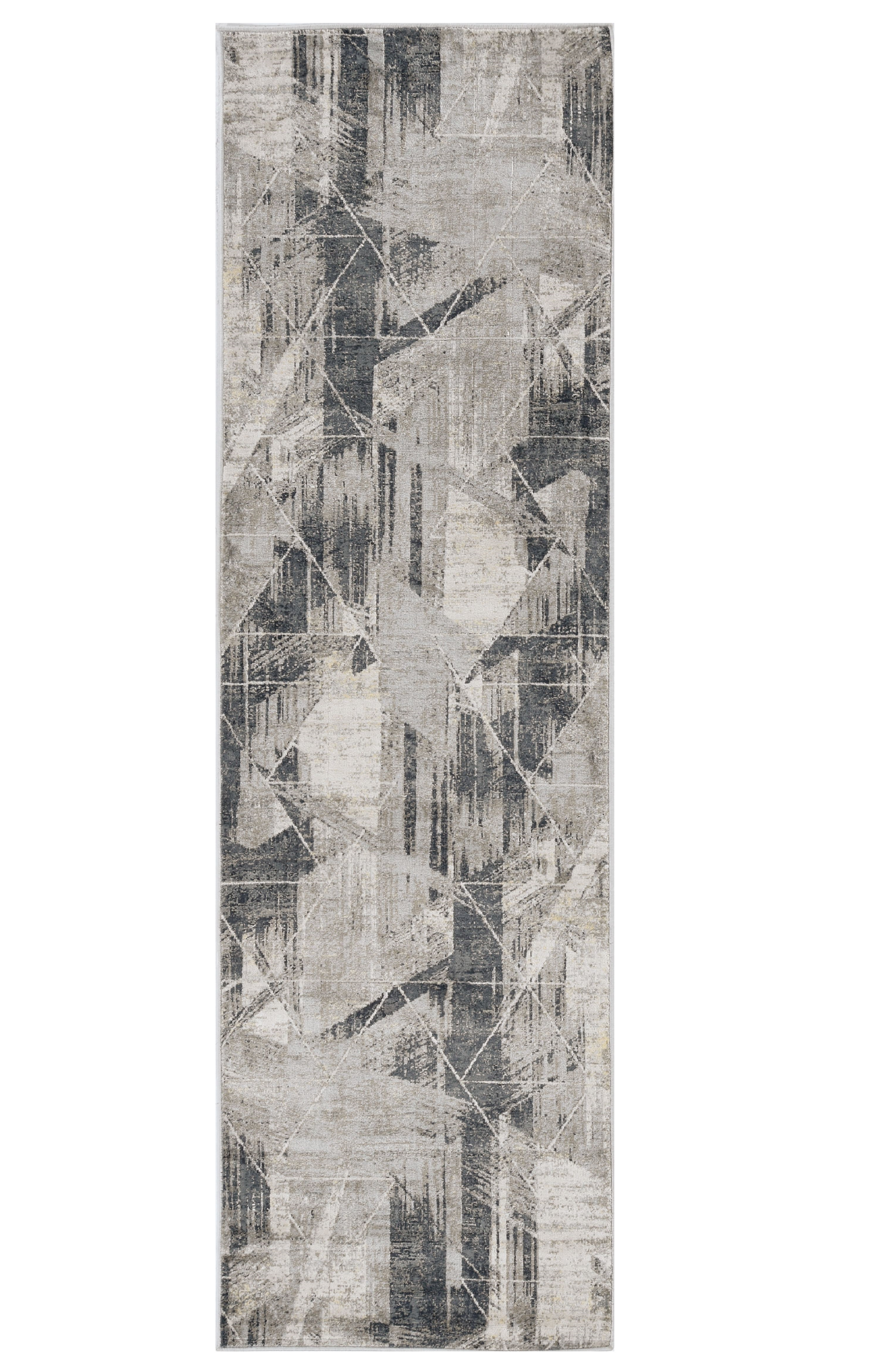 3' X 5' Gray Black And Ivory Abstract Area Rug