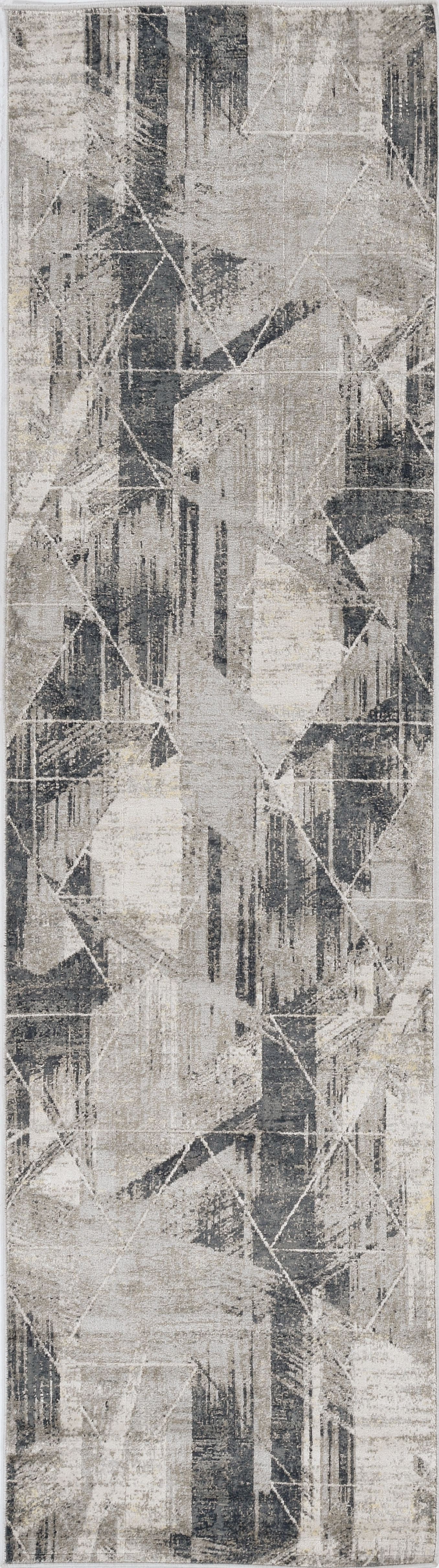 3' X 5' Gray Black And Ivory Abstract Area Rug