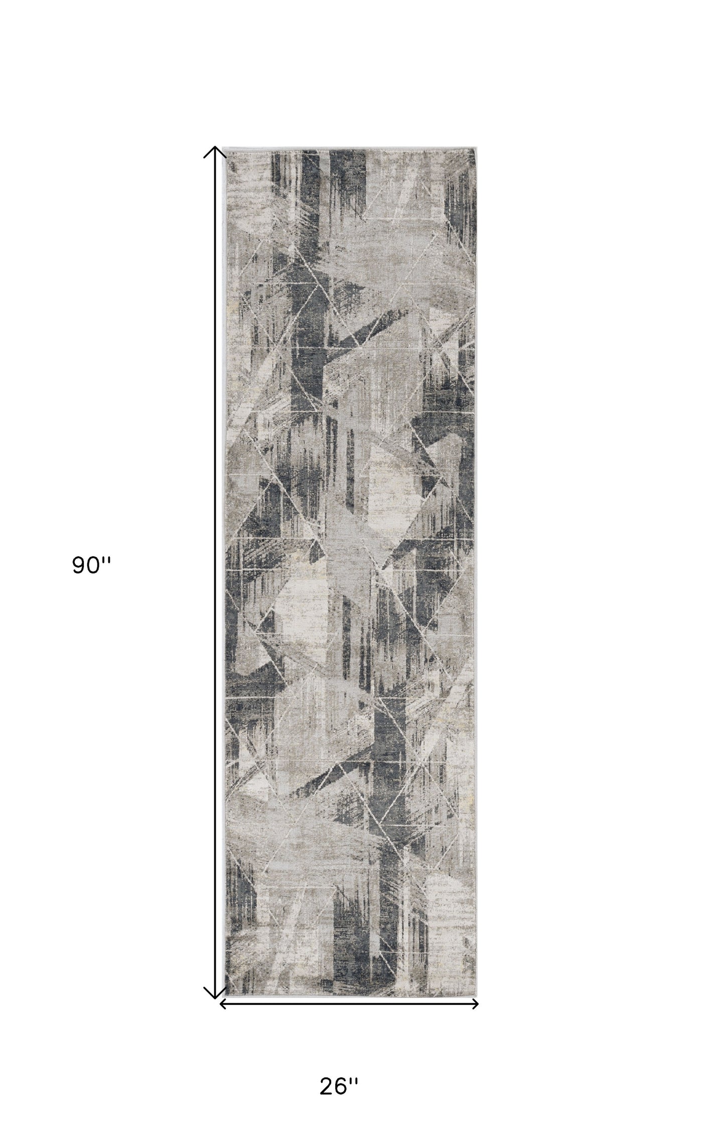 3' X 5' Gray Black And Ivory Abstract Area Rug