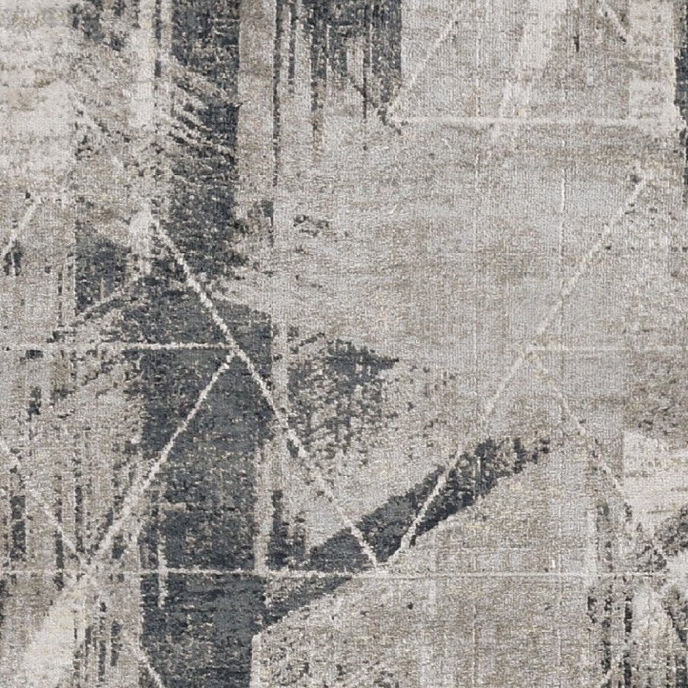 3' X 5' Gray Black And Ivory Abstract Area Rug