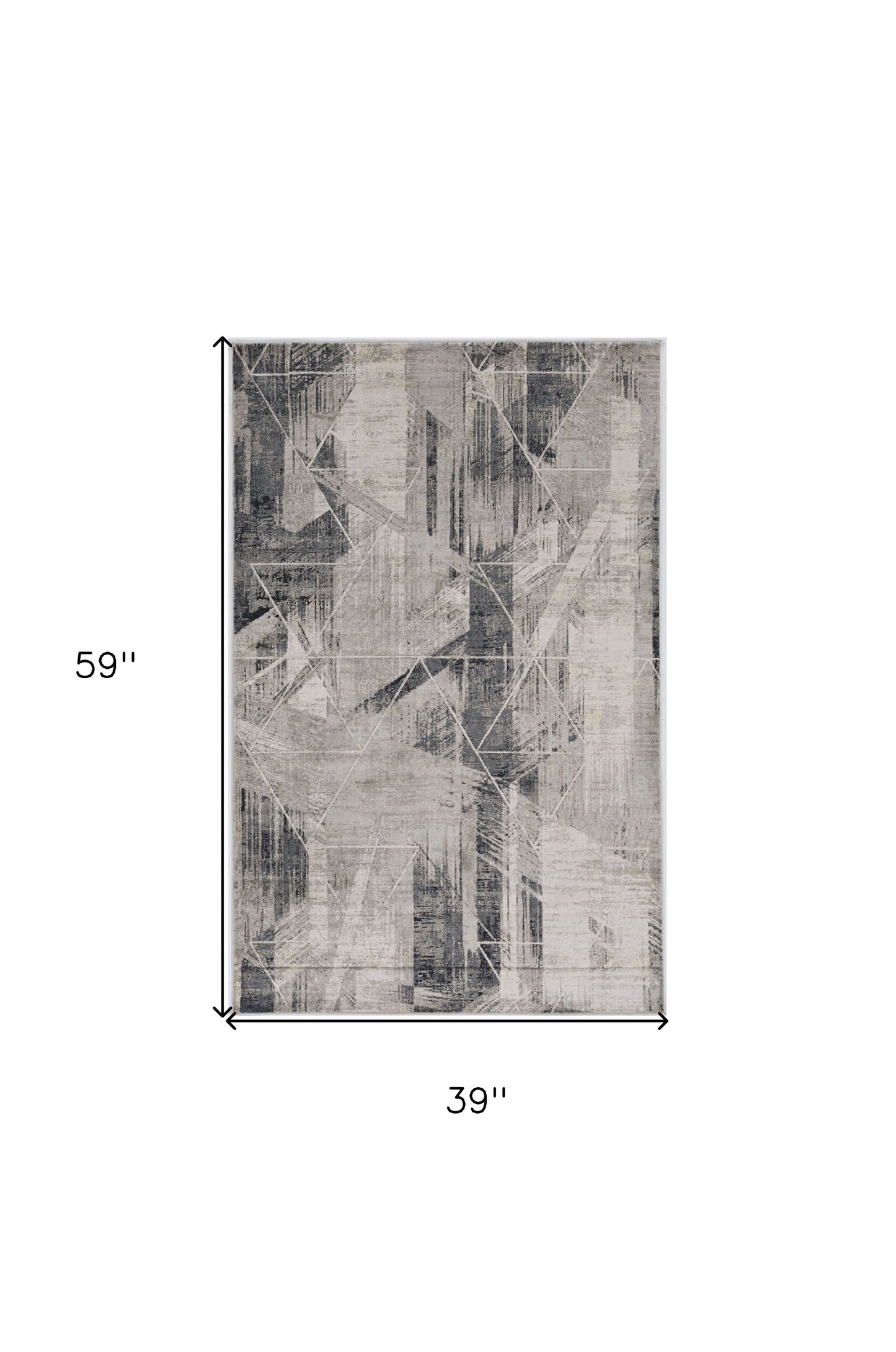 3' X 5' Gray Black And Ivory Abstract Area Rug