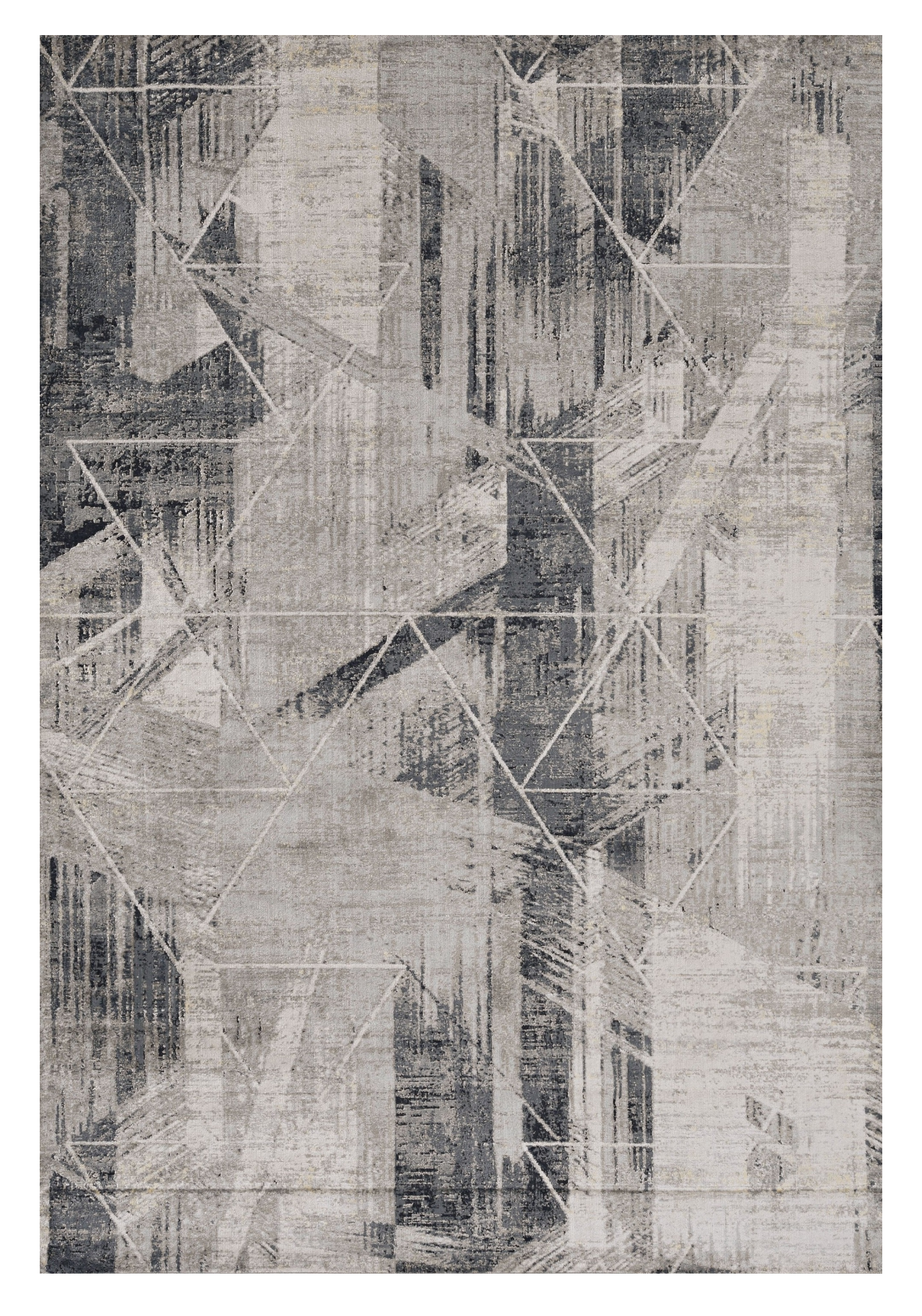3' X 5' Gray Black And Ivory Abstract Area Rug