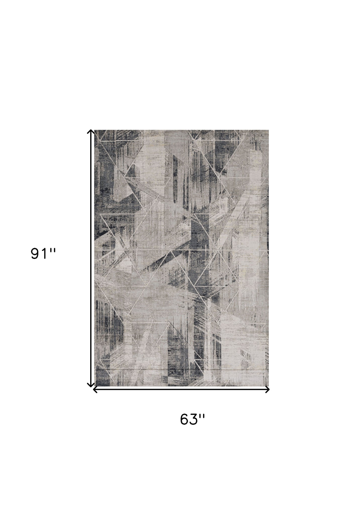 3' X 5' Gray Black And Ivory Abstract Area Rug