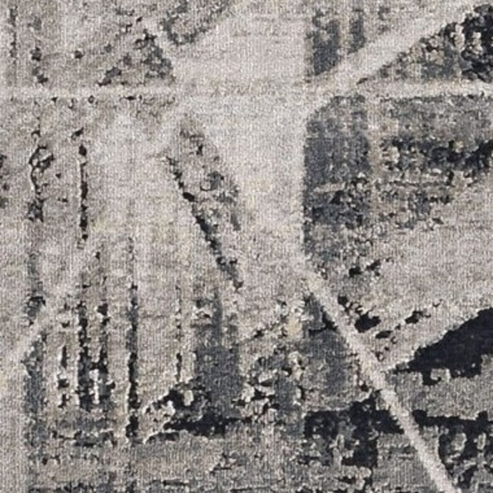 3' X 5' Gray Black And Ivory Abstract Area Rug