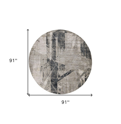 3' X 5' Gray Black And Ivory Abstract Area Rug