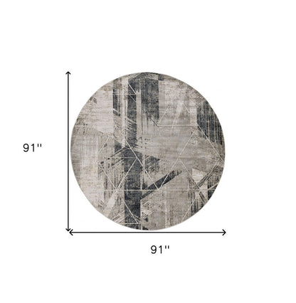 3' X 5' Gray Black And Ivory Abstract Area Rug