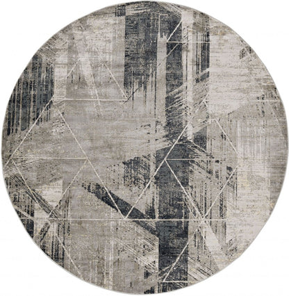 3' X 5' Gray Black And Ivory Abstract Area Rug