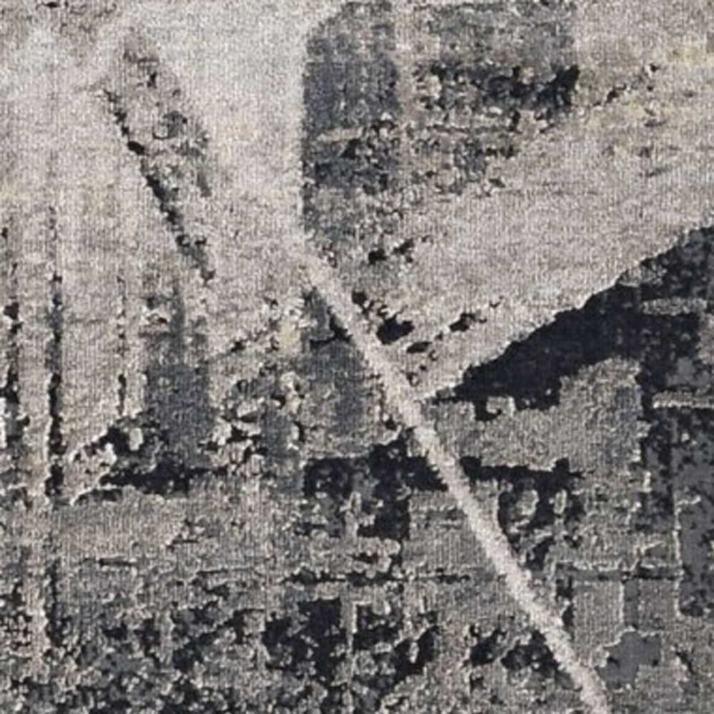 3' X 5' Gray Black And Ivory Abstract Area Rug