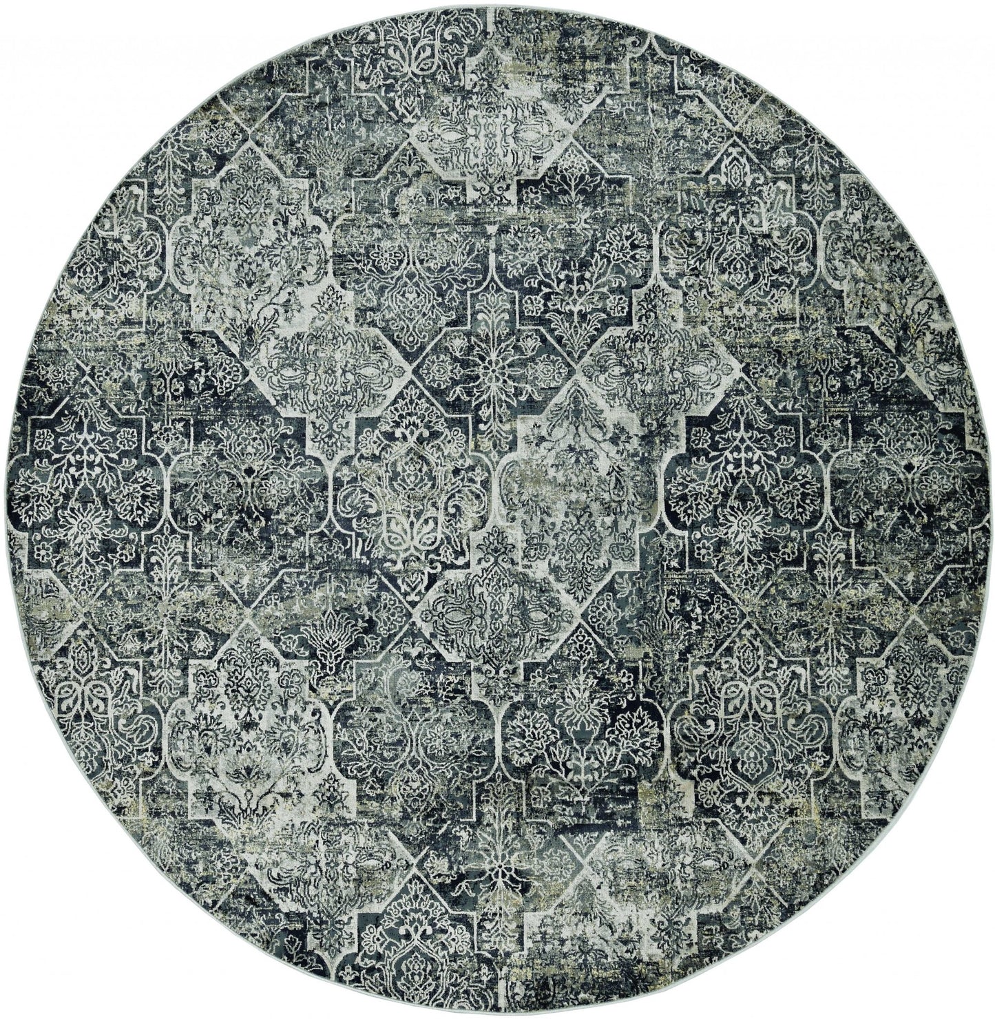 3' X 5' Gray Quatrefoil Area Rug