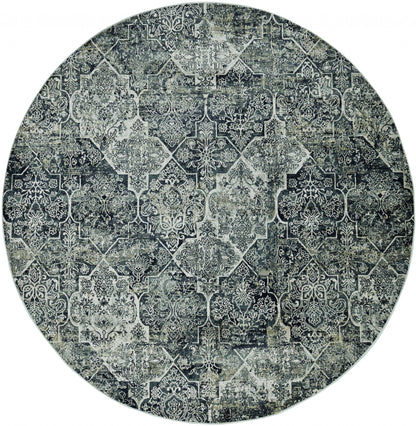 3' X 5' Gray Quatrefoil Area Rug