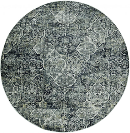 3' X 5' Gray Quatrefoil Area Rug