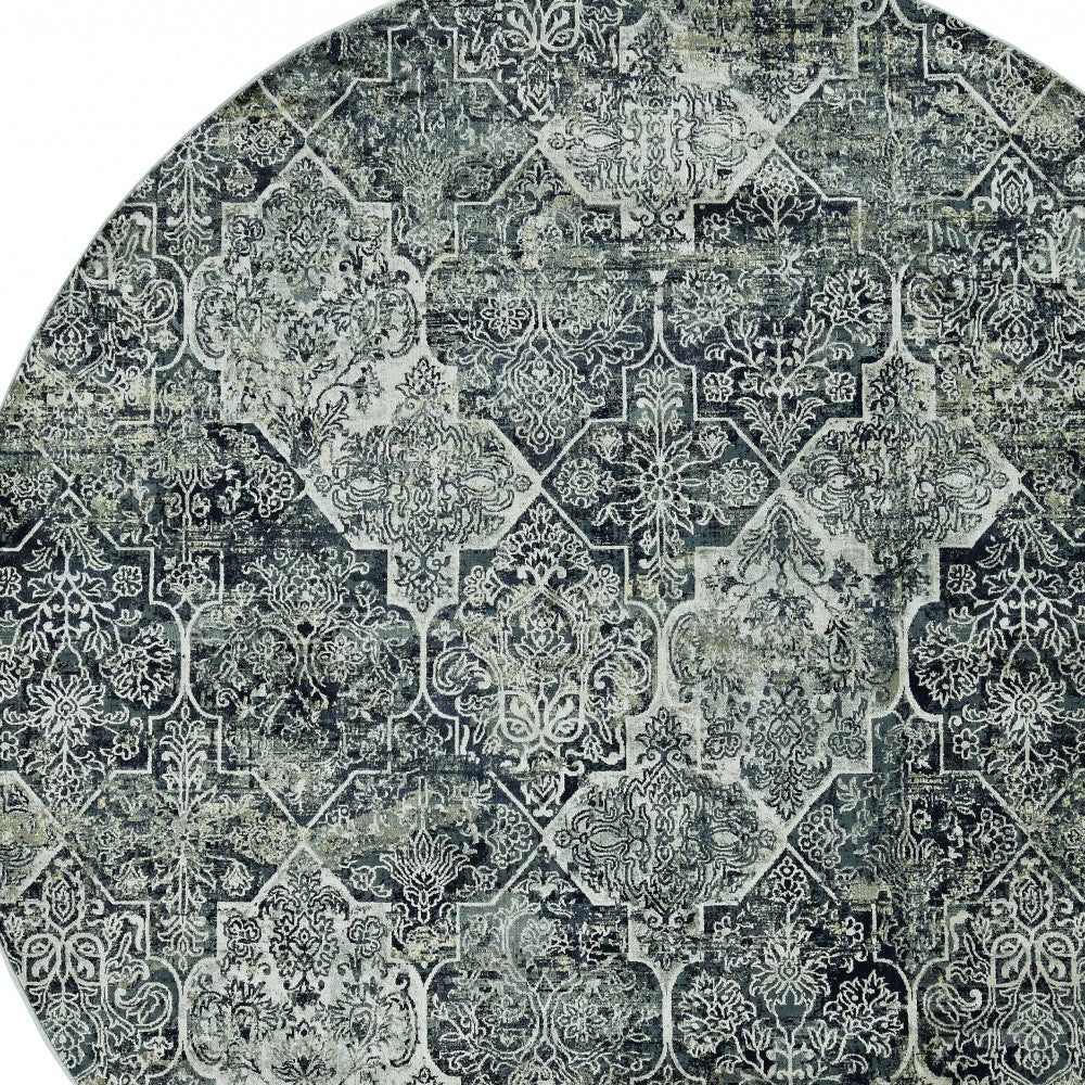 3' X 5' Gray Quatrefoil Area Rug