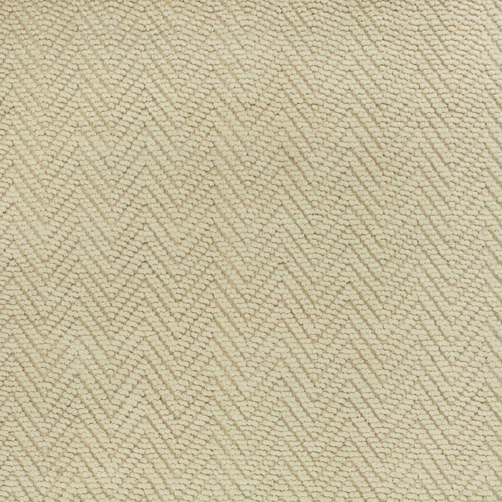 7' X 10' Ivory Chevron Hand Woven Area Rug