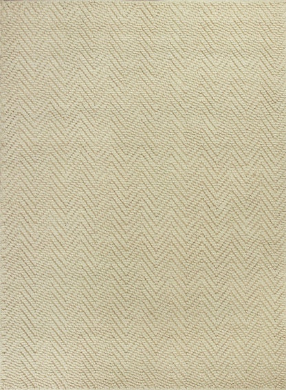 7' X 10' Ivory And Beige Jute Chevron Hand Woven Area Rug