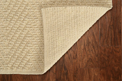 5' X 8' Ivory And Beige Jute Chevron Hand Woven Area Rug