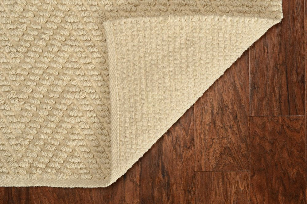 5' X 8' Ivory And Beige Jute Chevron Hand Woven Area Rug