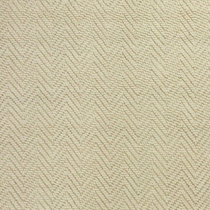 7' X 10' Ivory Chevron Hand Woven Area Rug