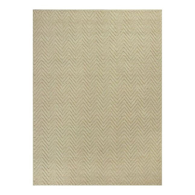 7' X 10' Ivory Chevron Hand Woven Area Rug