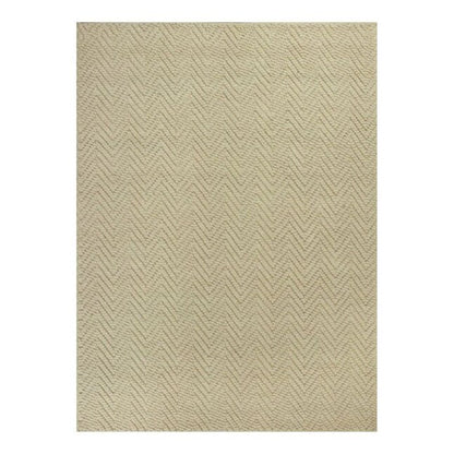 7' X 10' Ivory Chevron Hand Woven Area Rug