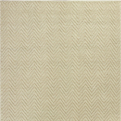 7' X 10' Ivory Chevron Hand Woven Area Rug