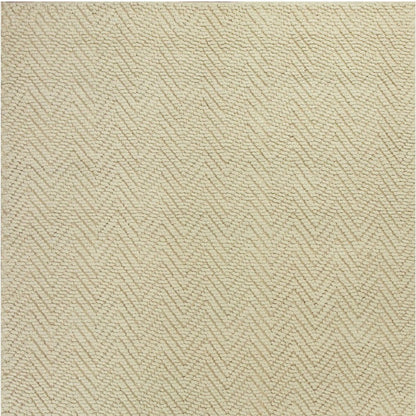 5' X 8' Ivory And Beige Jute Chevron Hand Woven Area Rug