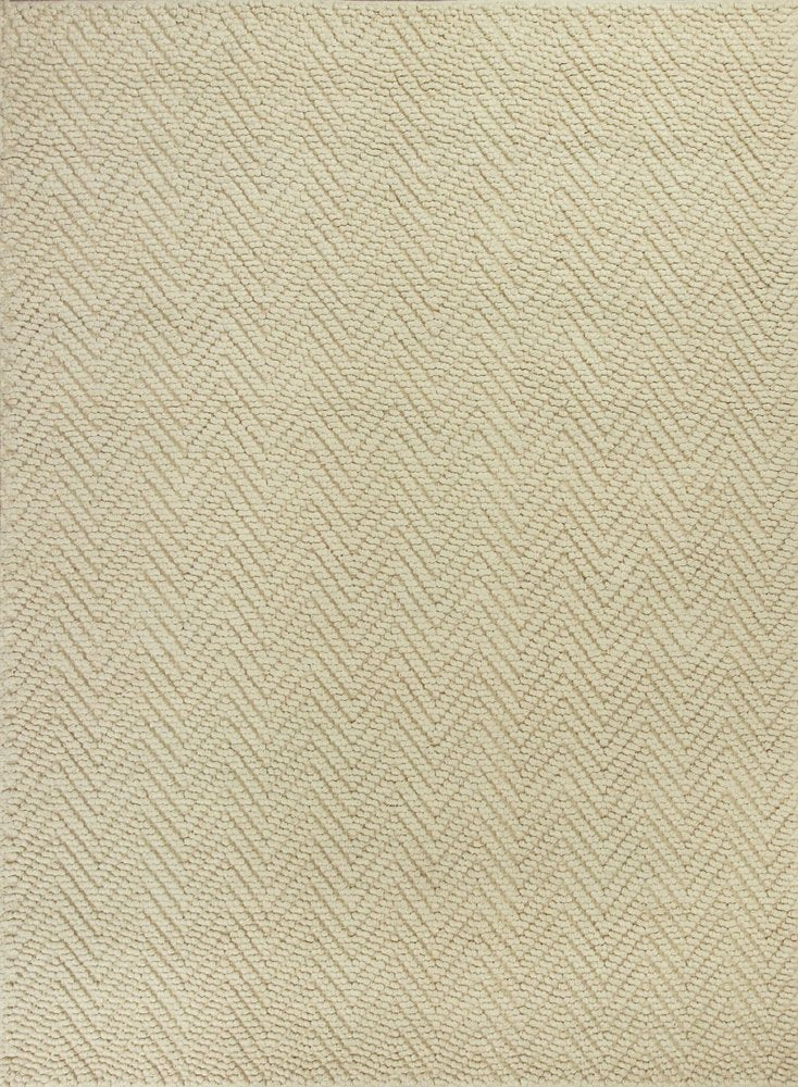 7' X 10' Ivory And Beige Jute Chevron Hand Woven Area Rug