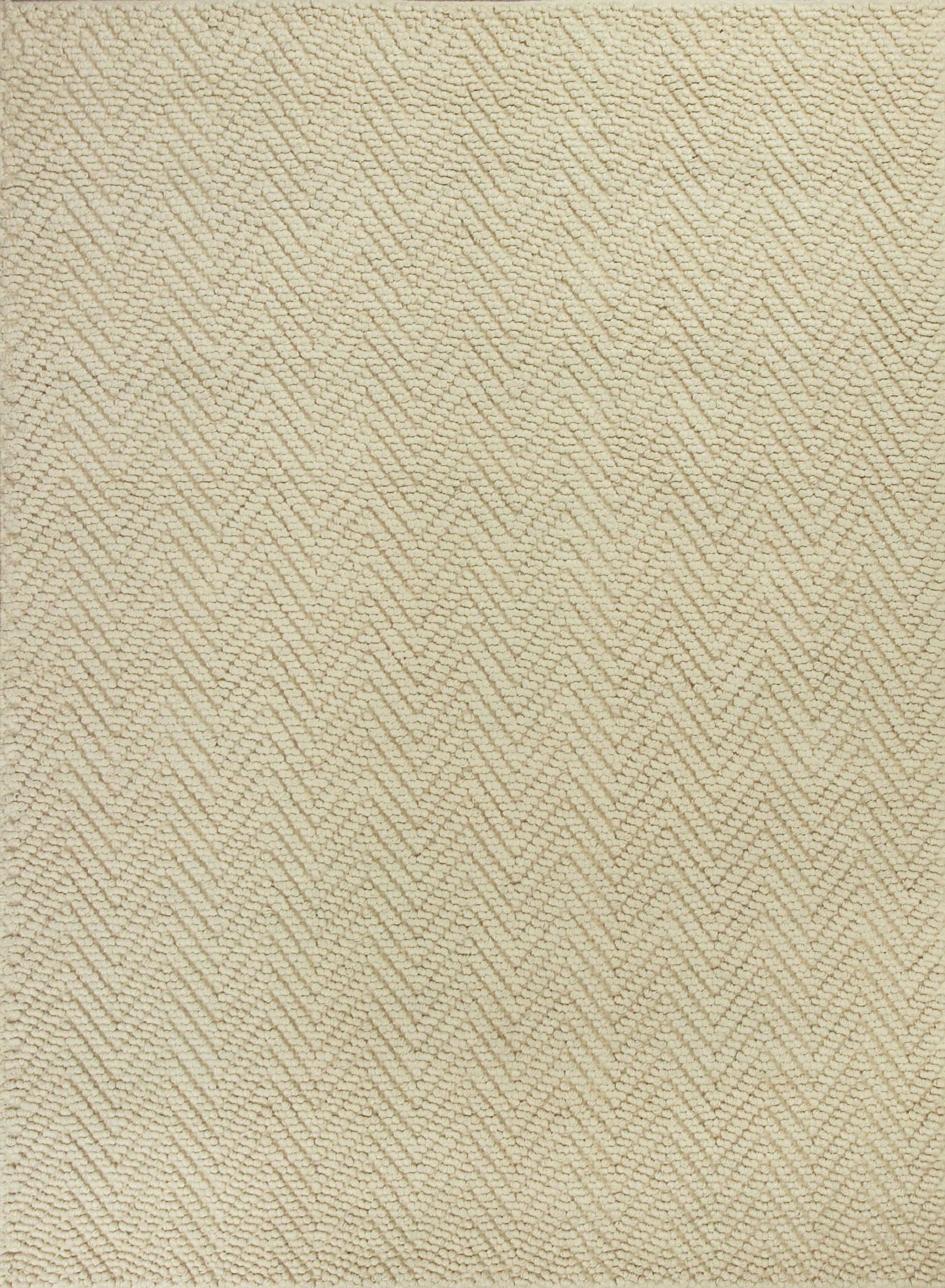 7' X 10' Ivory Chevron Hand Woven Area Rug