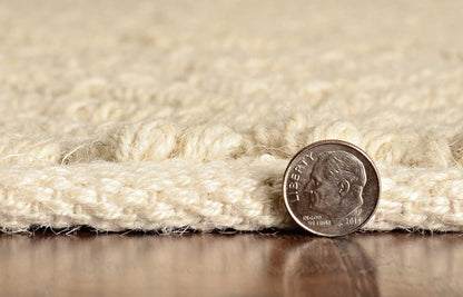 5' X 8' Ivory And Beige Jute Chevron Hand Woven Area Rug