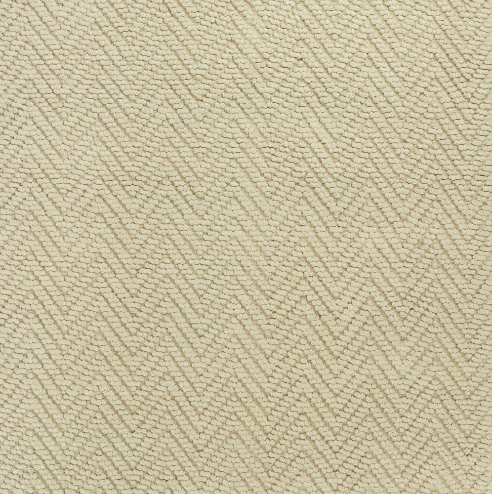 7' X 10' Ivory Chevron Hand Woven Area Rug