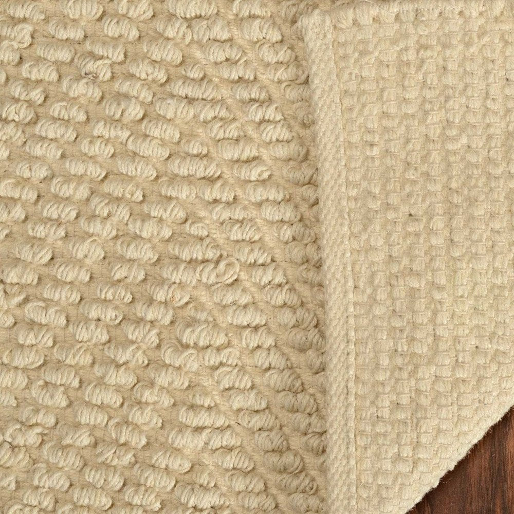 7' X 10' Ivory And Beige Jute Chevron Hand Woven Area Rug