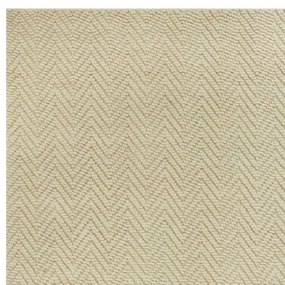 7' X 10' Ivory Chevron Hand Woven Area Rug