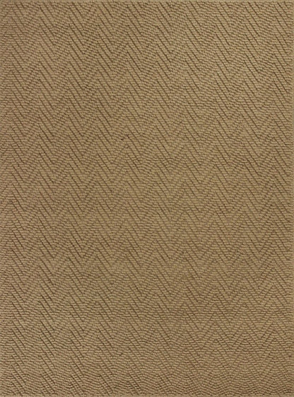 8' Natural And Brown Jute Chevron Hand Woven Runner Rug