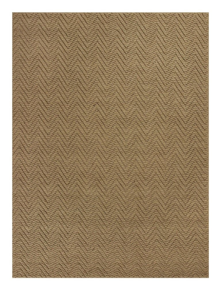 8' Natural And Brown Jute Chevron Hand Woven Runner Rug
