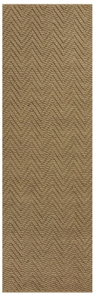 8' Natural And Brown Jute Chevron Hand Woven Runner Rug