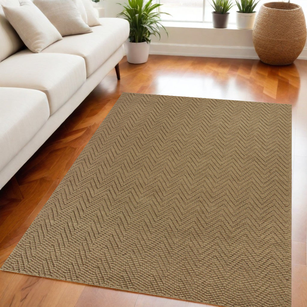 2' X 4' Natural Chevron Hand Woven Area Rug