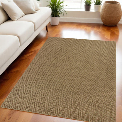 2' X 4' Natural Chevron Hand Woven Area Rug